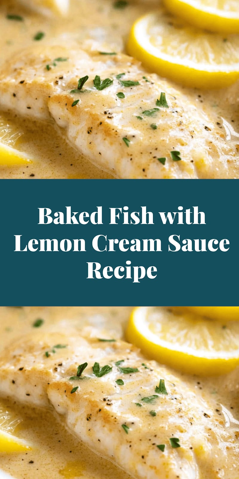 Baked Fish with Lemon Cream Sauce Recipe