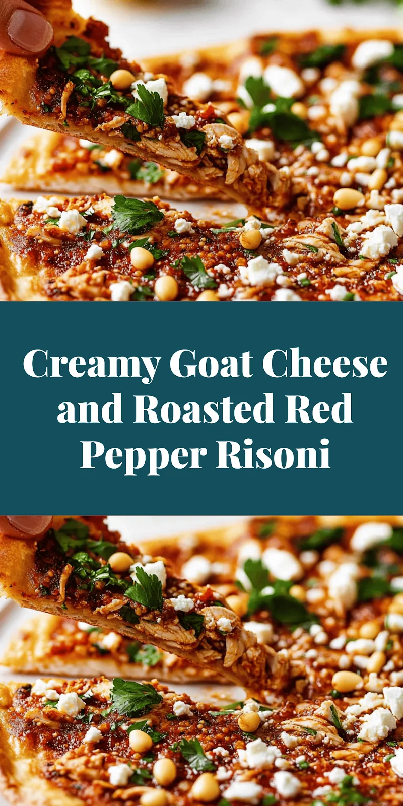 Creamy Goat Cheese and Roasted Red Pepper Risoni
