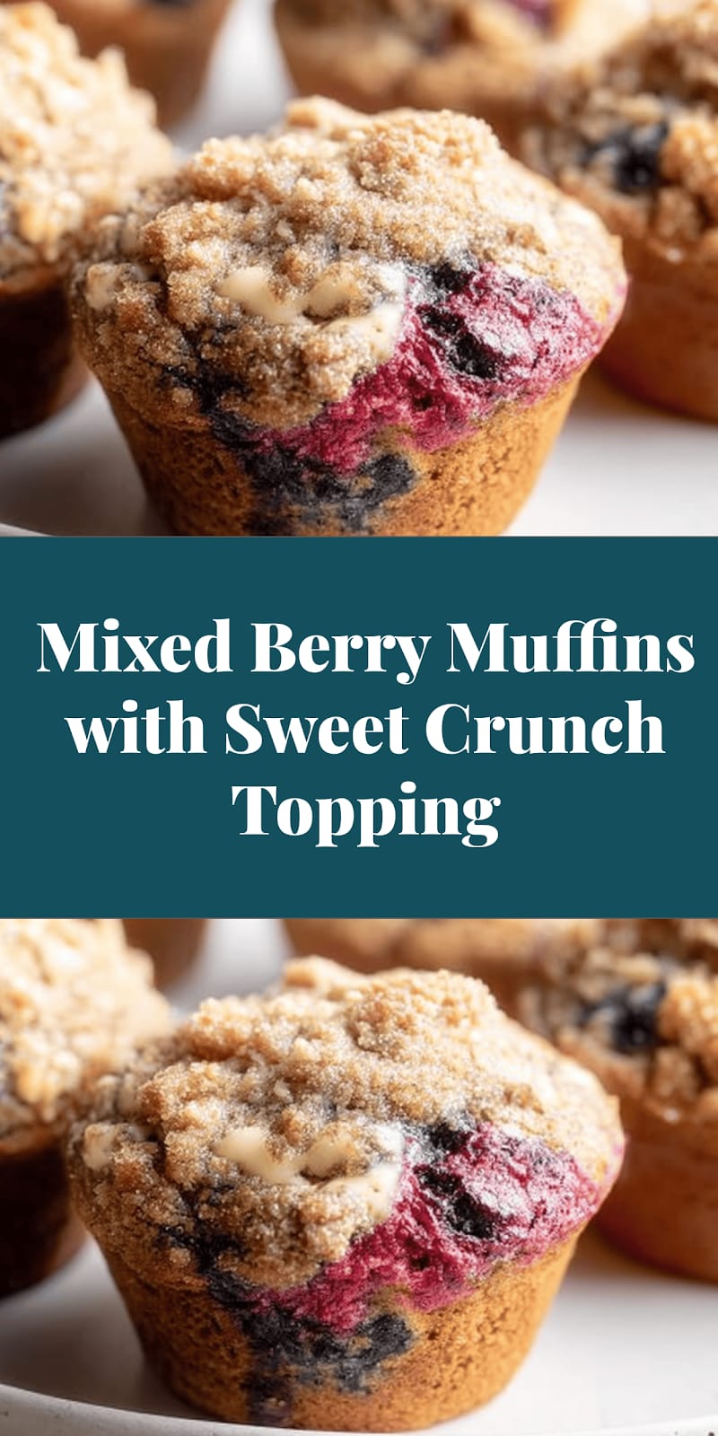 Mixed Berry Muffins with Sweet Crunch Topping