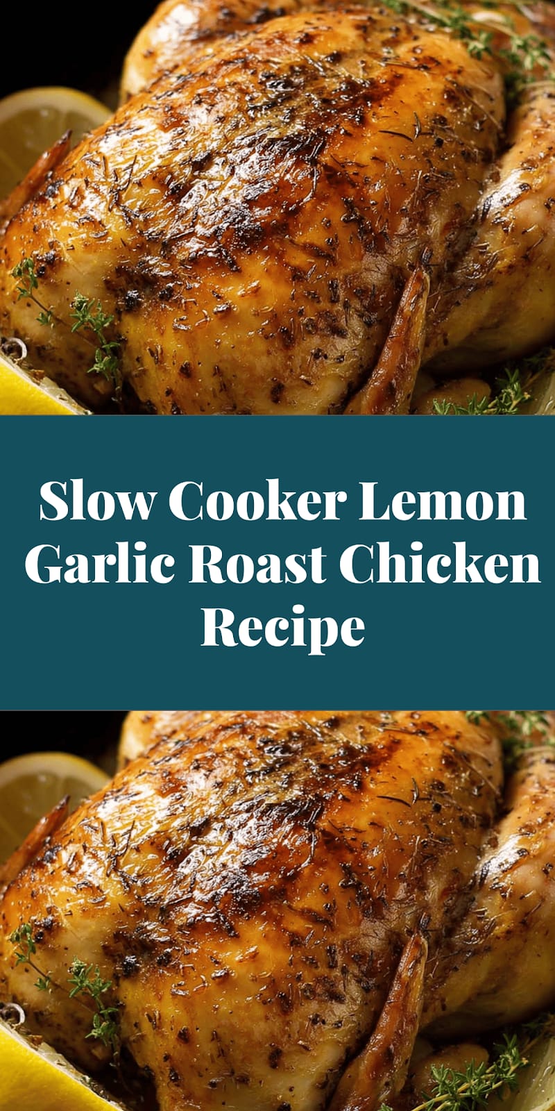 Slow Cooker Lemon Garlic Roast Chicken Recipe