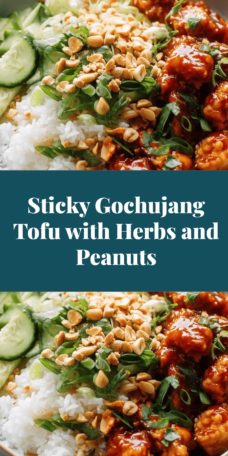 Sticky Gochujang Tofu with Herbs and Peanuts
