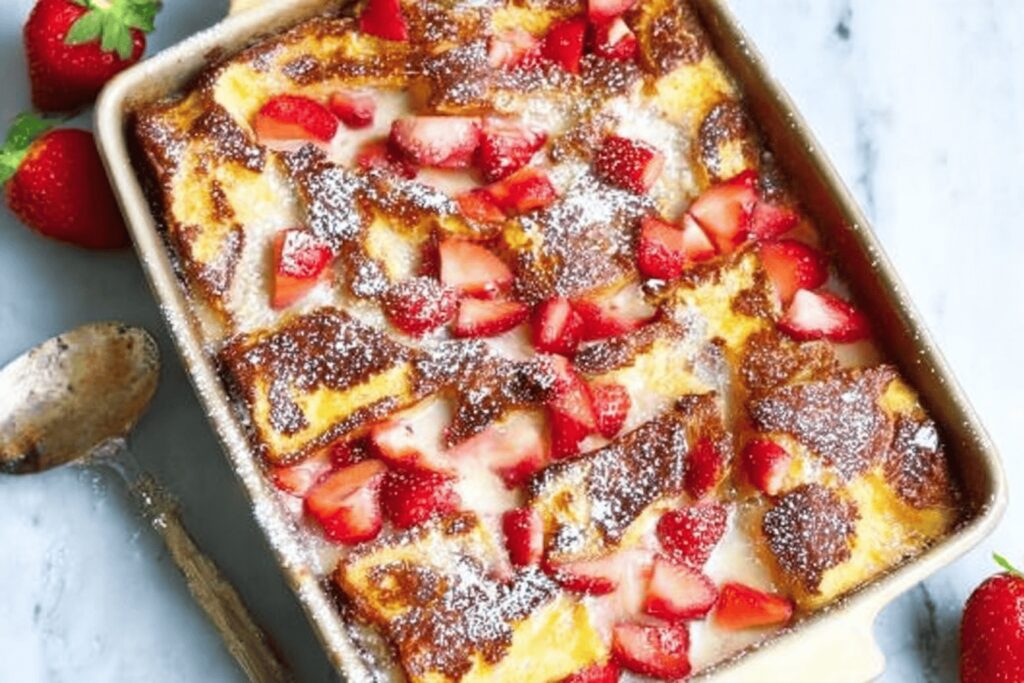 Baked Strawberries and Cream French Toast Recipe