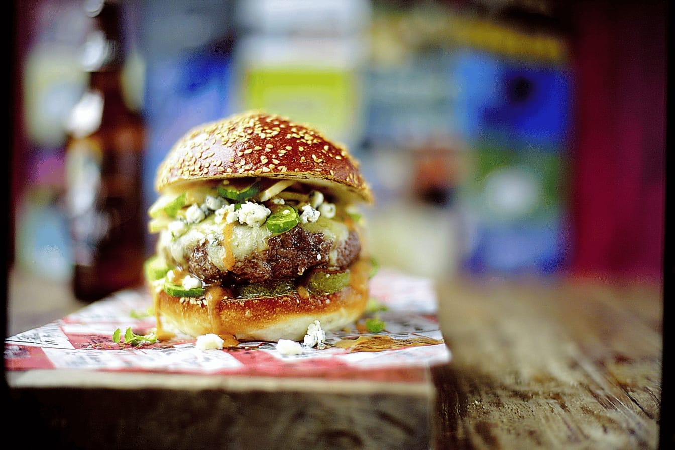 Blue Cheese and Apple Burger Recipe