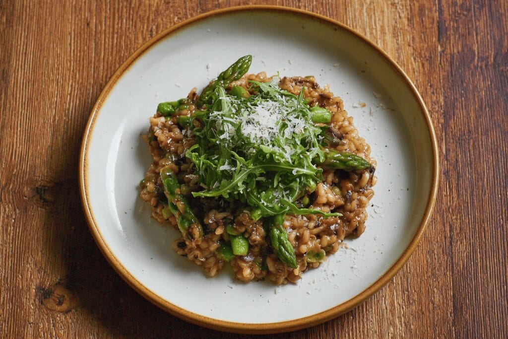 Cheat Mushroom Asparagus Risotto Recipe