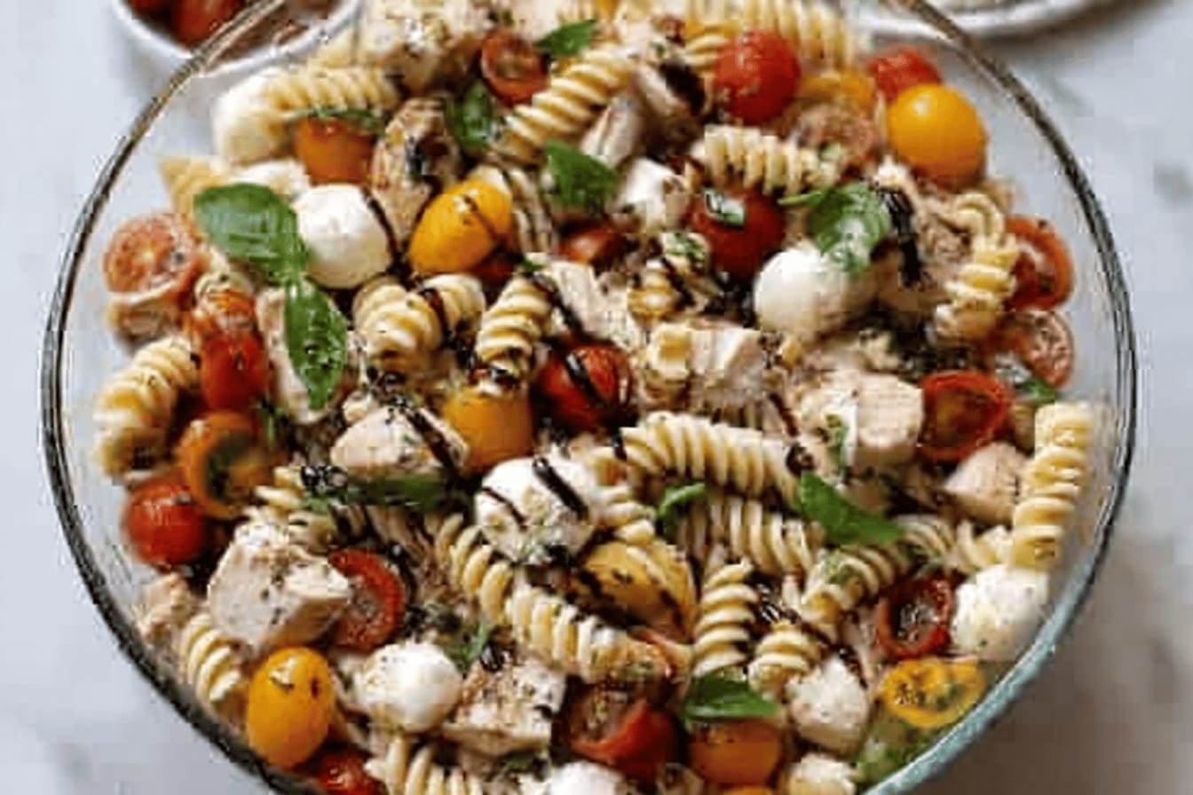 Chicken Caprese Pasta Salad Recipe Delight