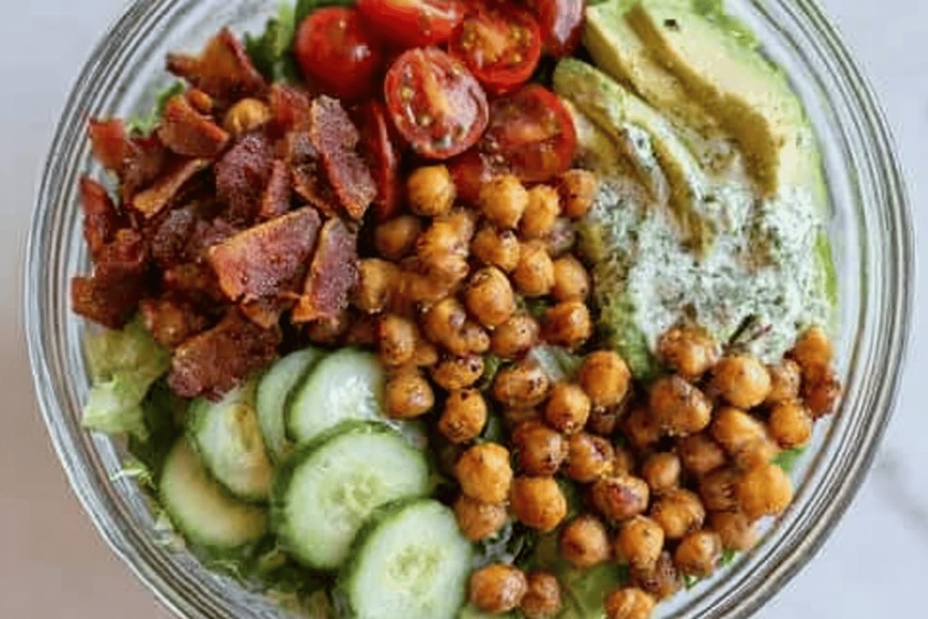 Chickpea Bacon Ranch Chopped Salad Recipe