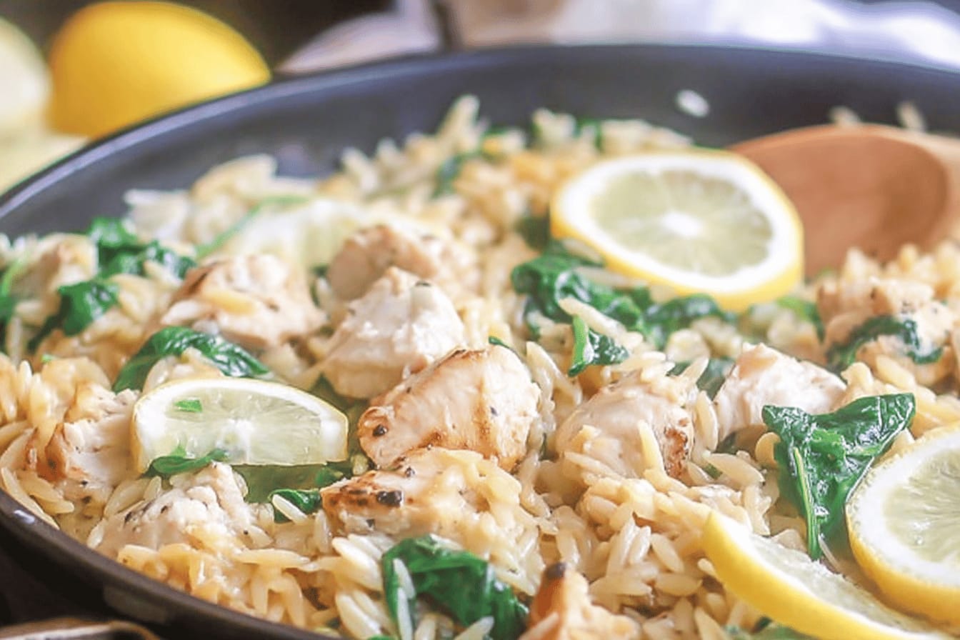 Creamy Lemon Orzo Chicken Delight