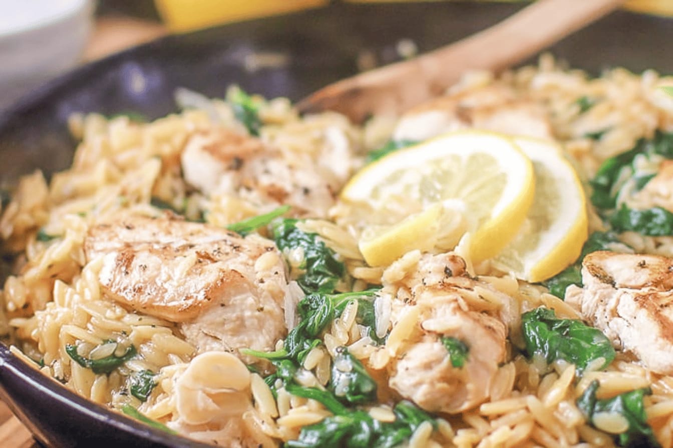 Creamy Lemon Orzo Chicken Recipe