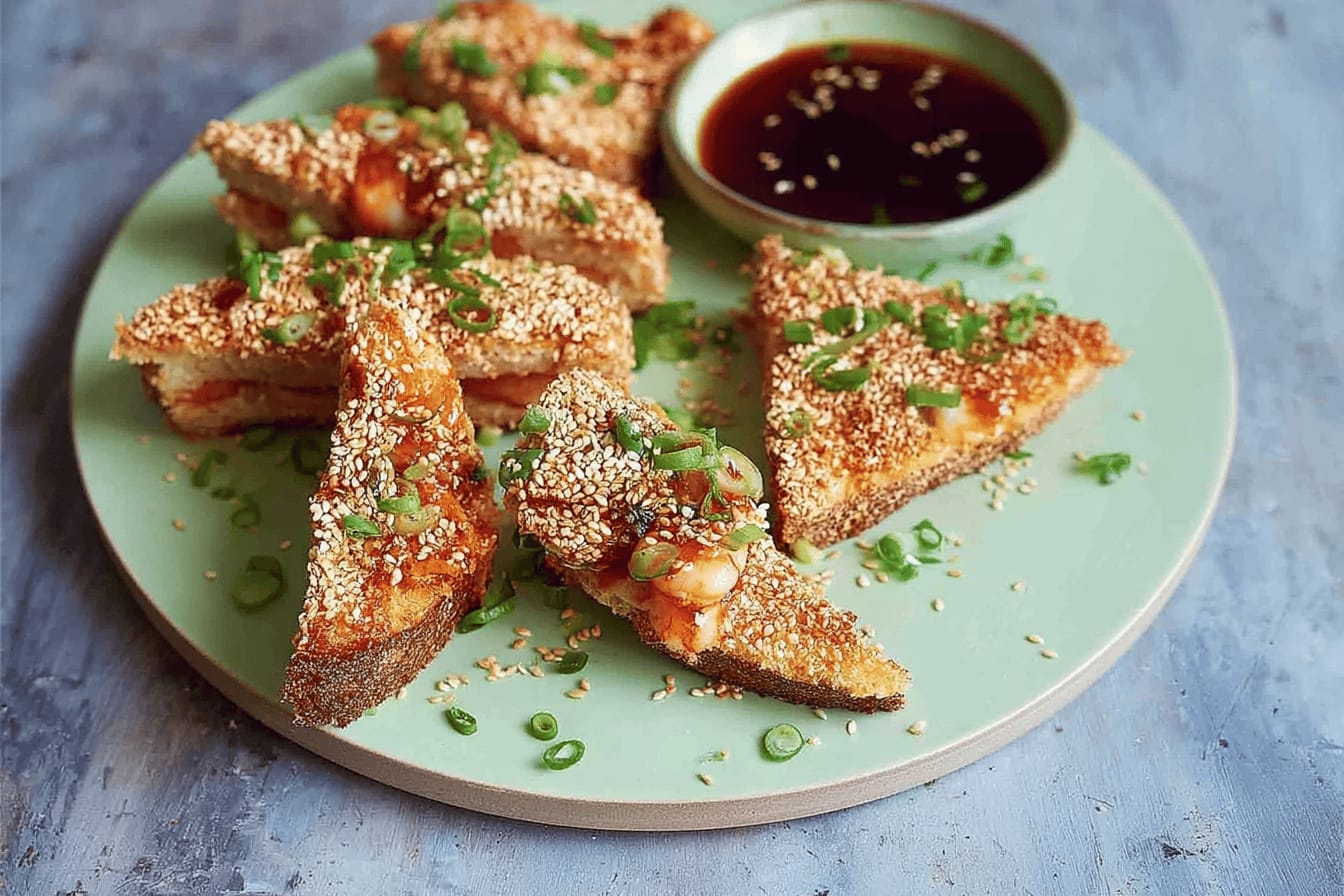 Crispy Air Fryer Sesame Prawn Toasts Recipe