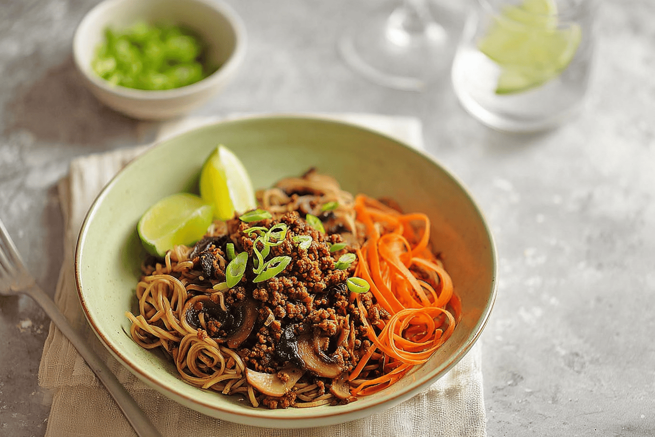 Crispy Veggie Mince Mushroom Bowl Recipe