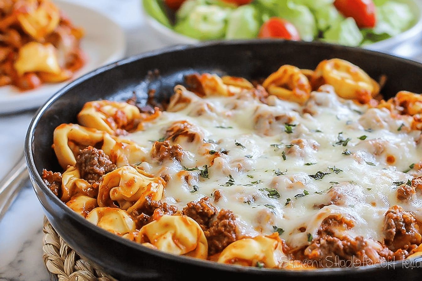 Easy 4-Ingredient Baked Tortellini Casserole Recipe