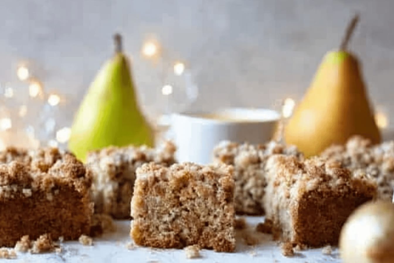 Greek Yogurt Pear Coffee Cake Recipe
