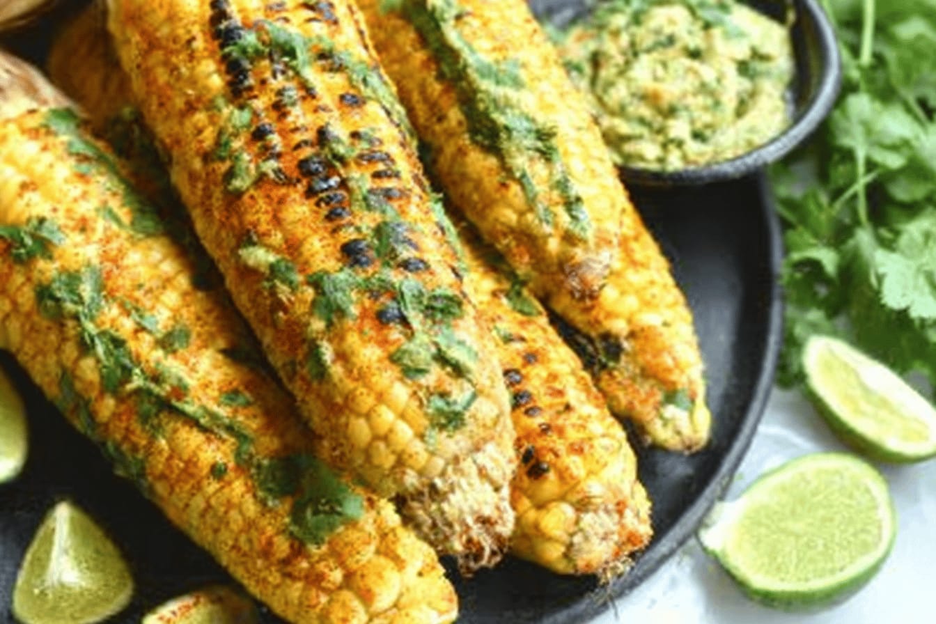 Grilled Corn with Cilantro Lime Butter Recipe