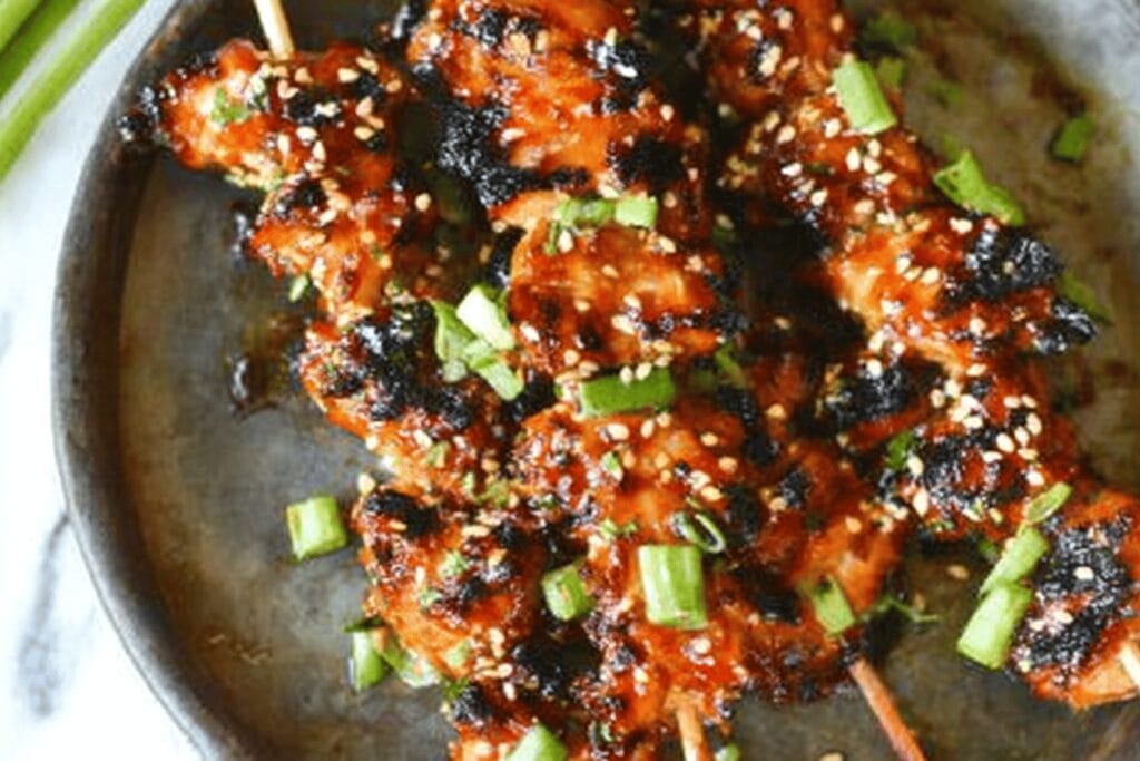Honey Garlic Asian Chicken Kabobs Recipe