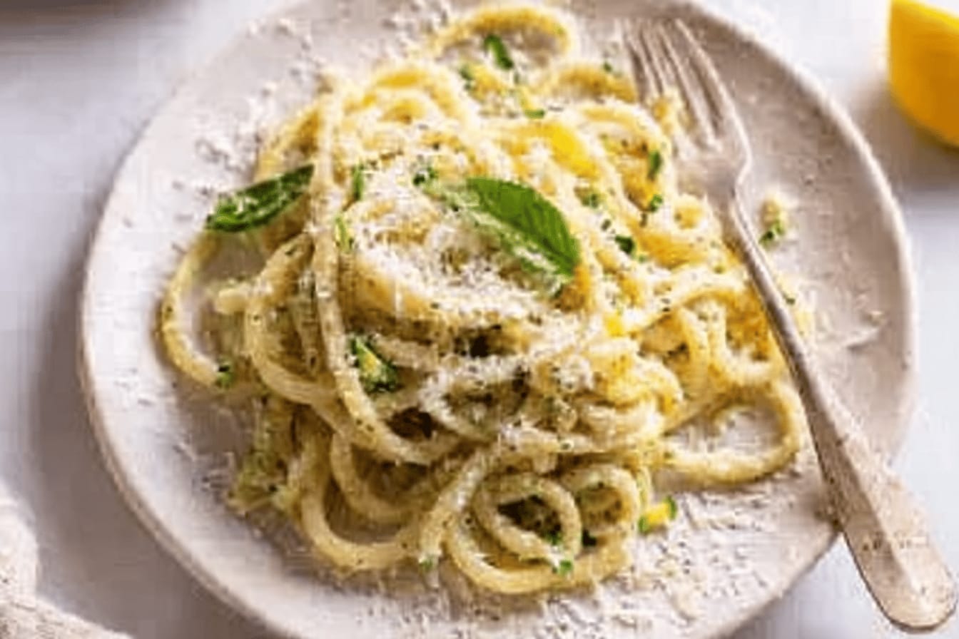 Lemon Zucchini Bucatini Recipe for Summer Cooking