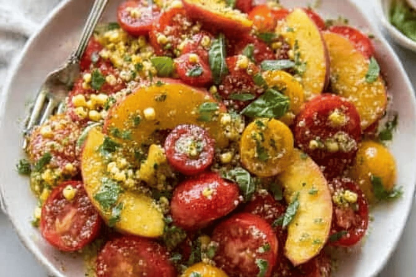 Peach Tomato Salad with Fresh Herbs
