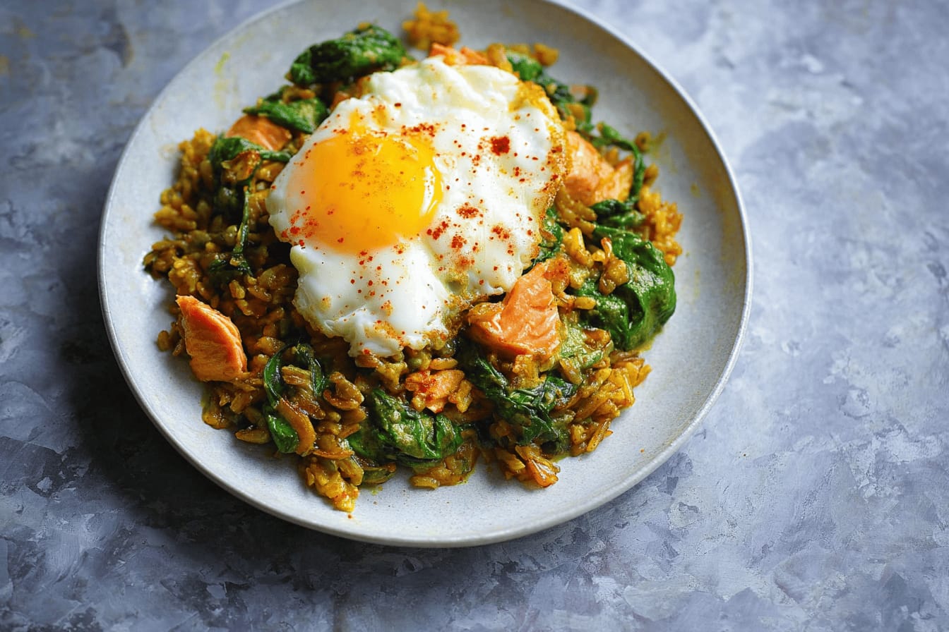 Quick Kedgeree with Fried Eggs Recipe