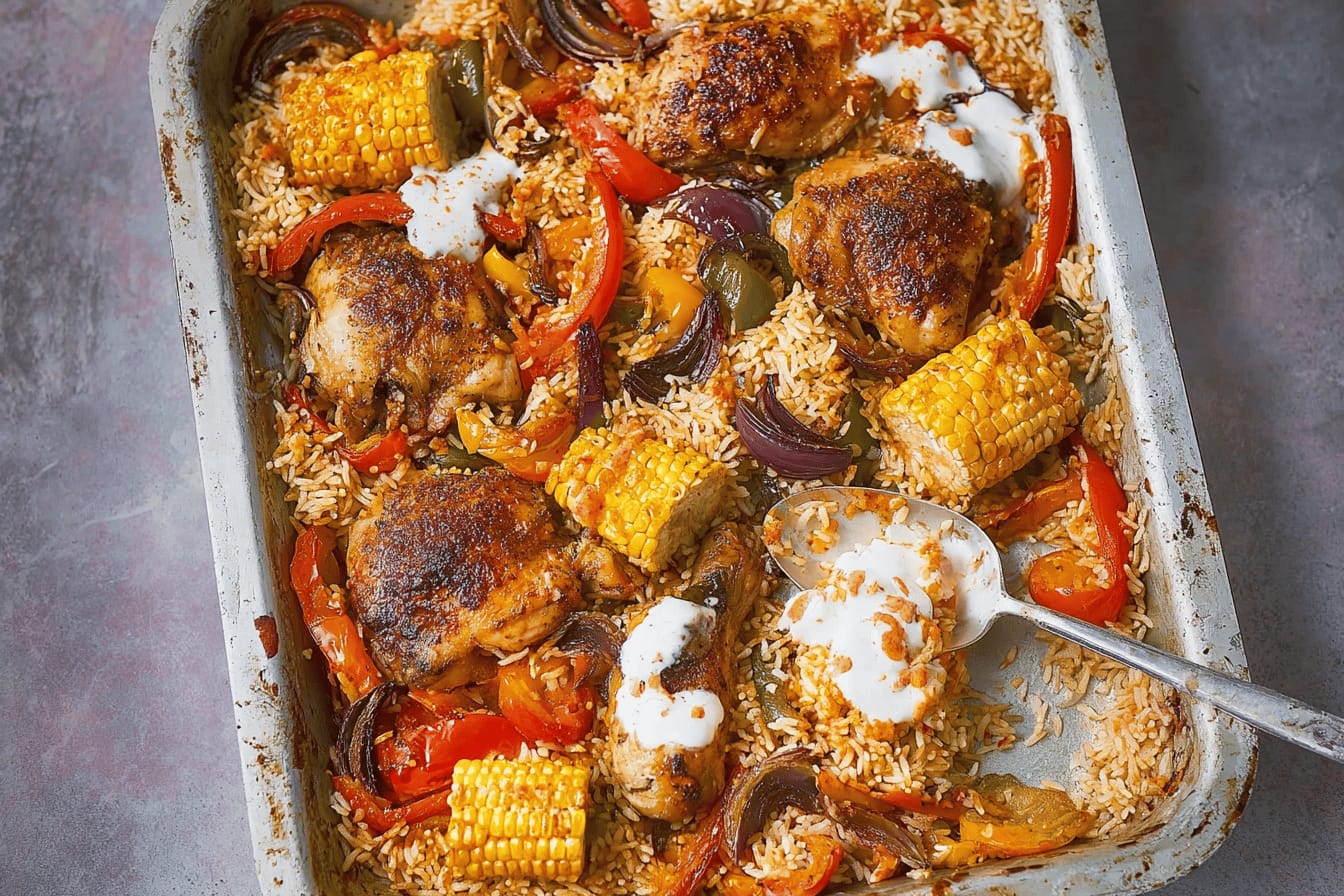 Spiced Chicken Rice Traybake Recipe