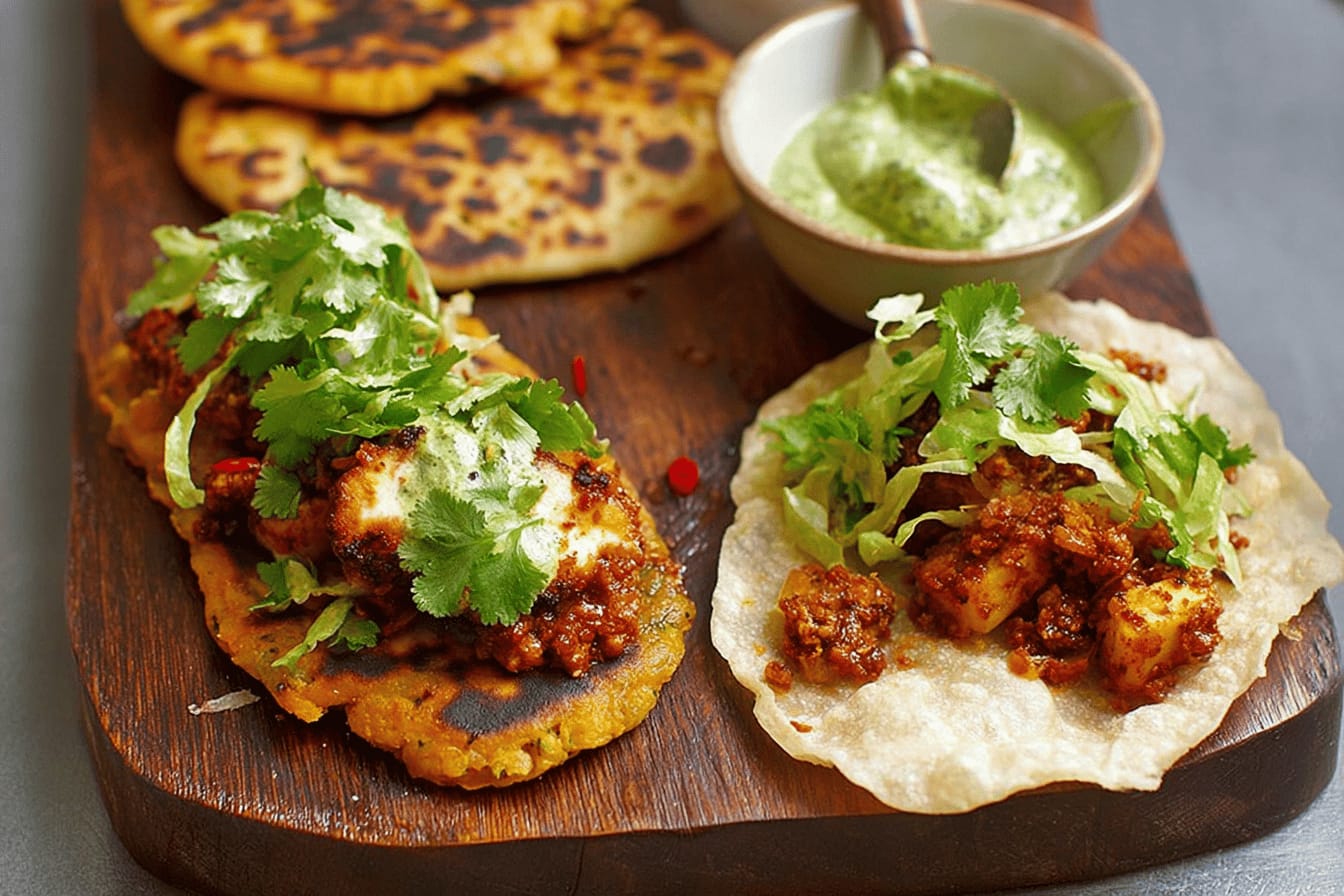 Squash Paneer Bhaji Flatbreads Recipe