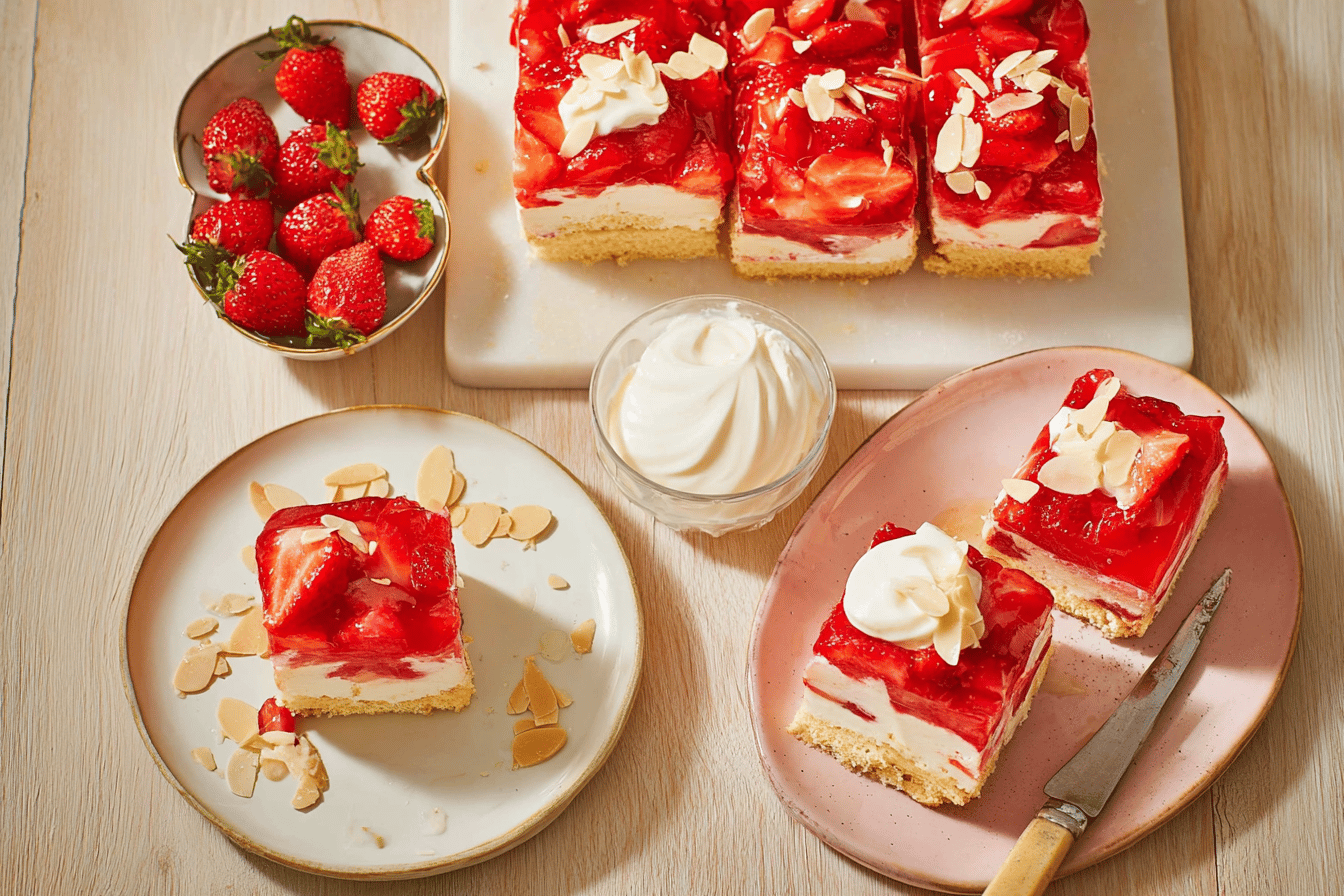 Strawberry Trifle Traybake Delight