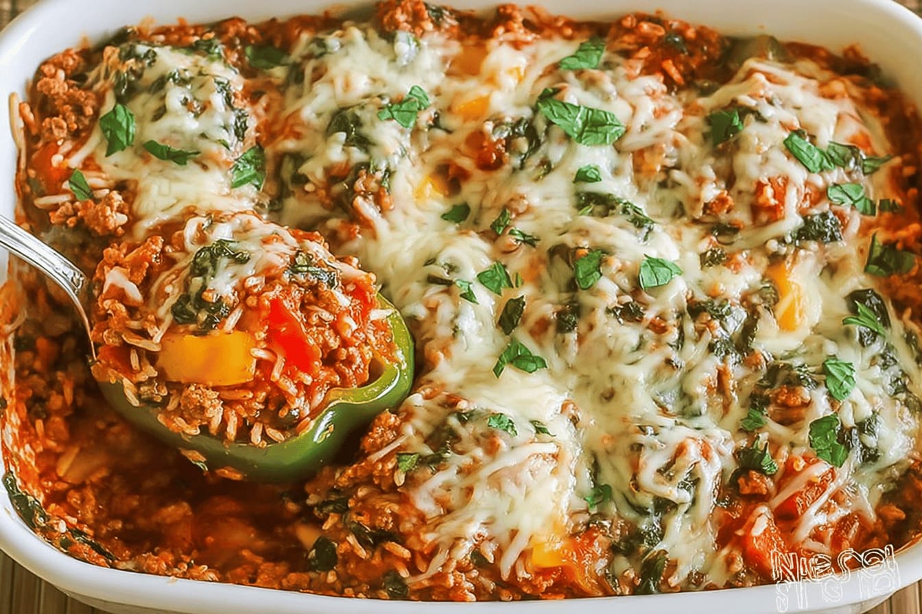 Stuffed Pepper Casserole with Ground Turkey Recipe
