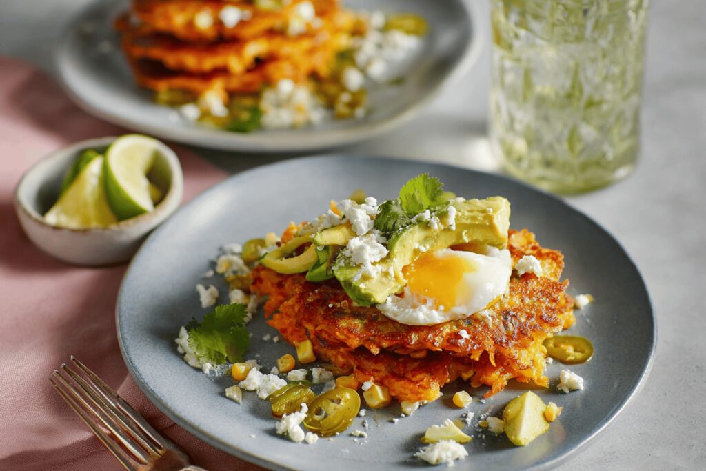 Sweet Potato and Sweetcorn Pancakes Recipe