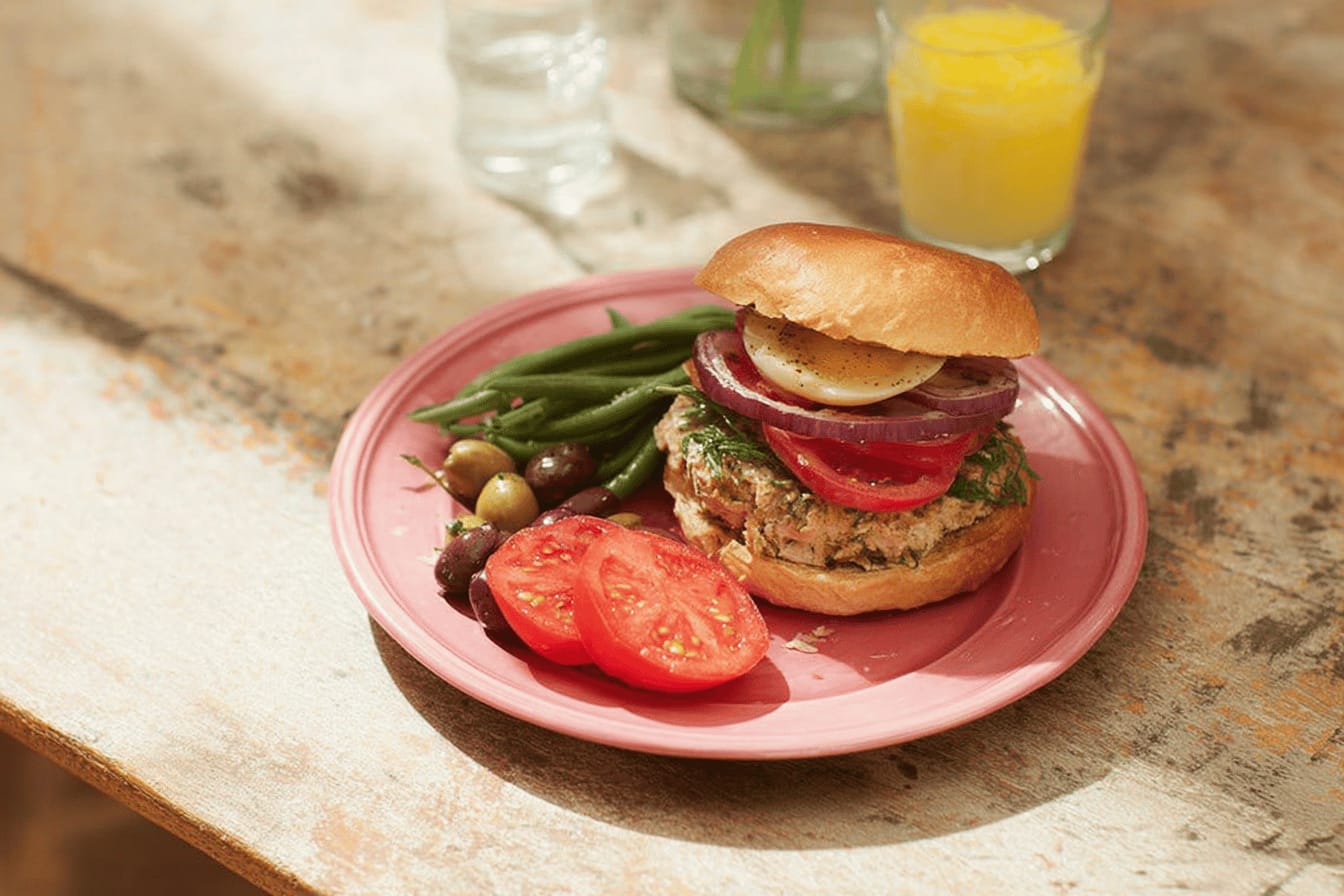 Tuna Nicoise Burger Recipe by Jamie Oliver