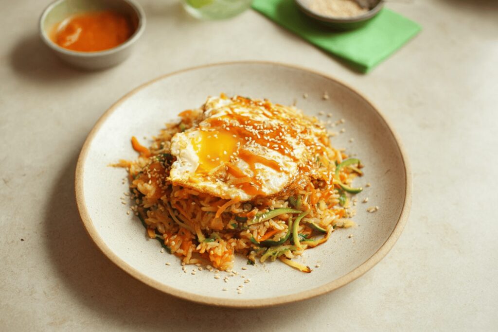 Veg-Packed Kimchi Rice Recipe by Jamie Oliver