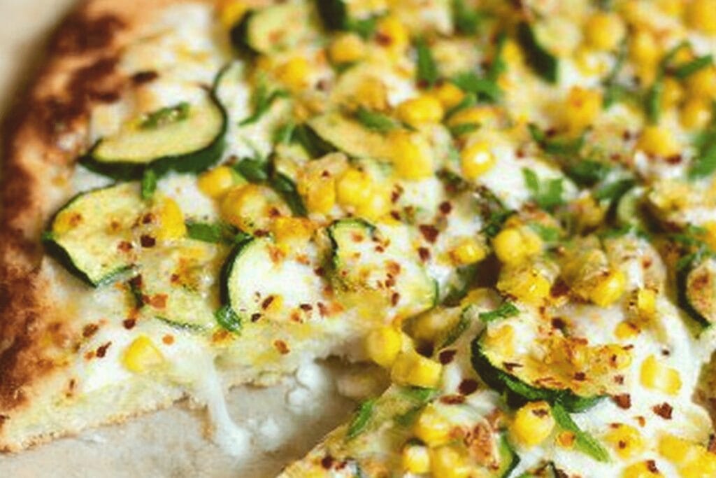 White Zucchini Corn Pizza Recipe Delight