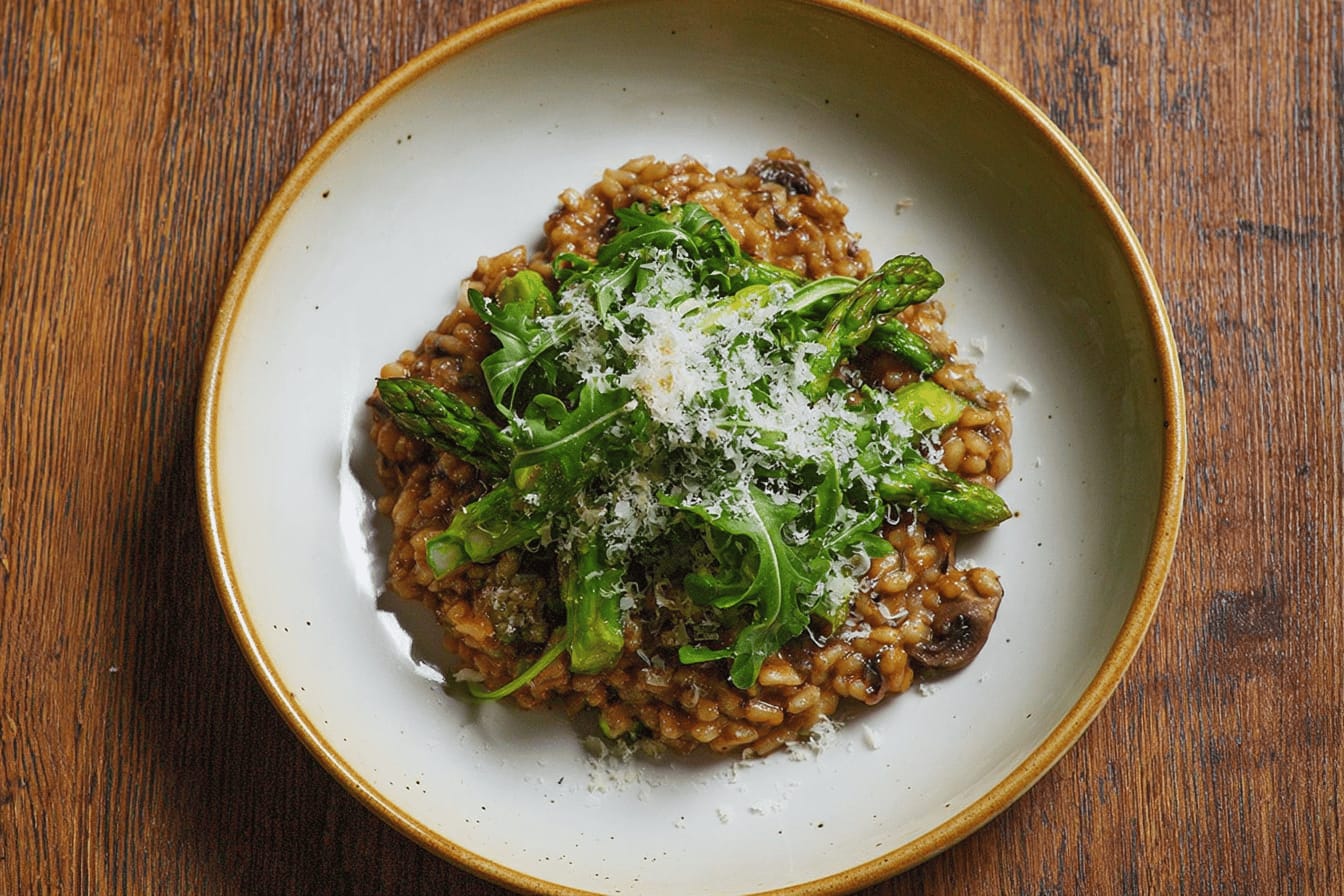 Cheat Mushroom Asparagus Risotto Recipe
