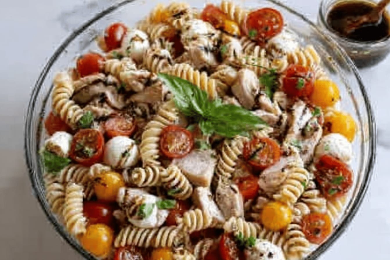 Chicken Caprese Pasta Salad Recipe Delight