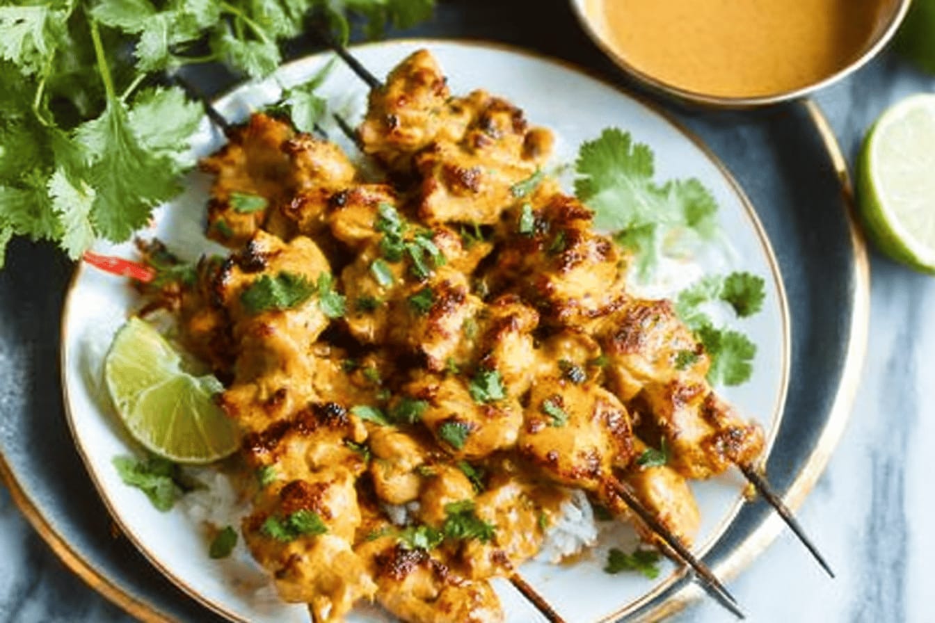 Chicken Satay with Peanut Sauce Recipe