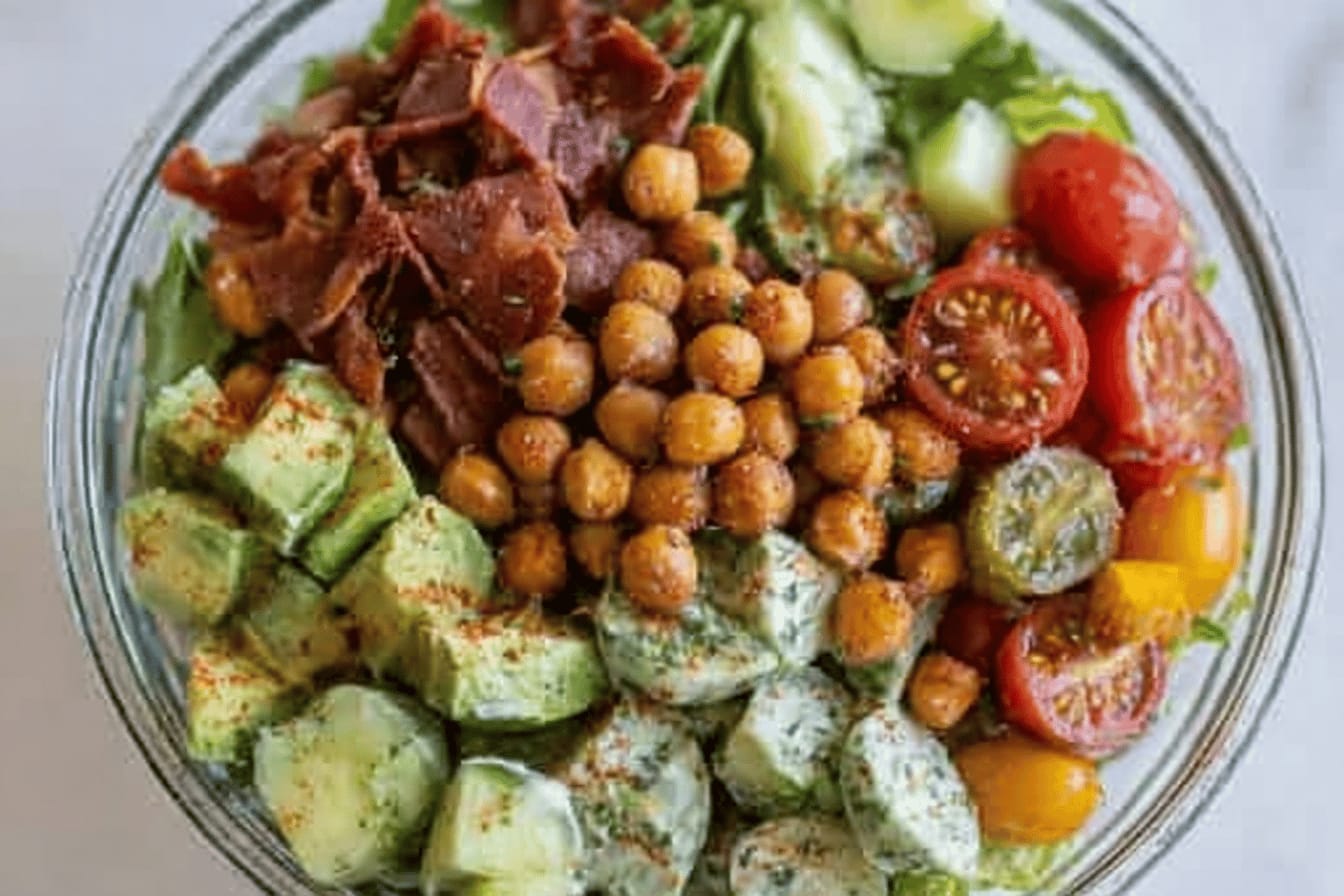 Chickpea Bacon Ranch Chopped Salad Recipe