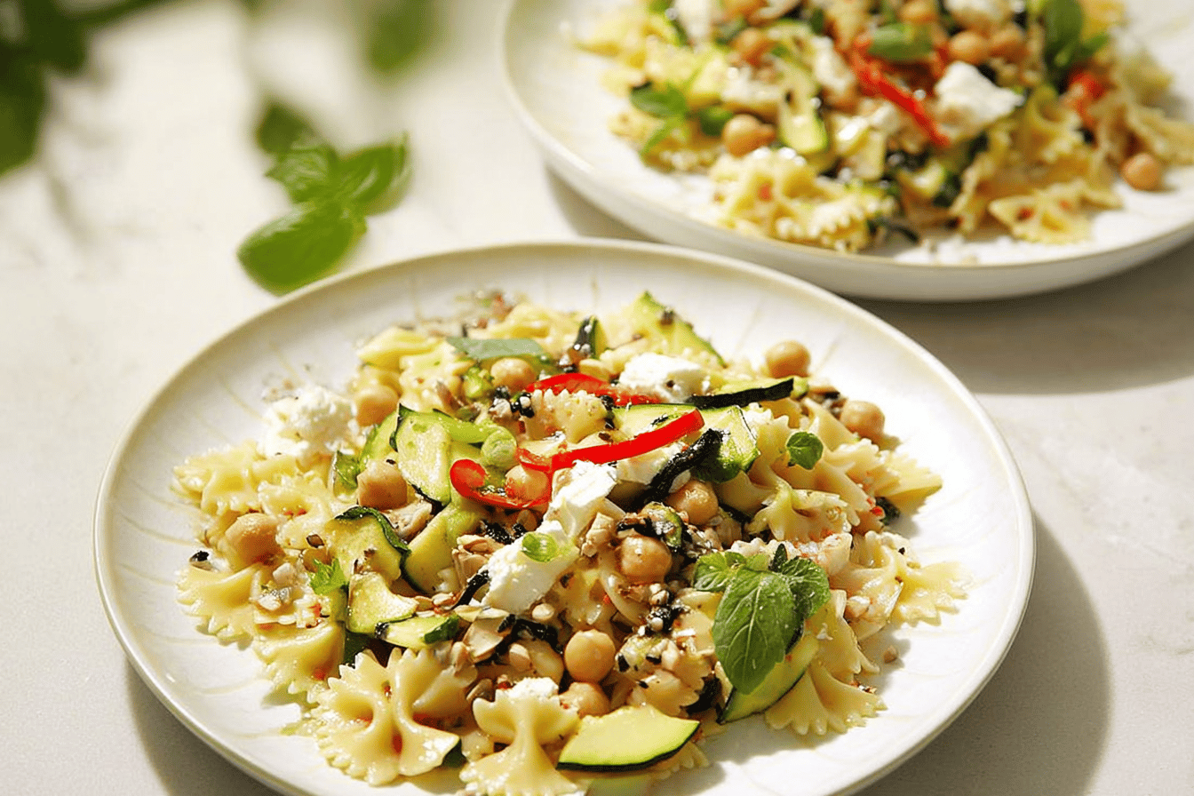 Courgette Chickpea Pasta Salad Recipe