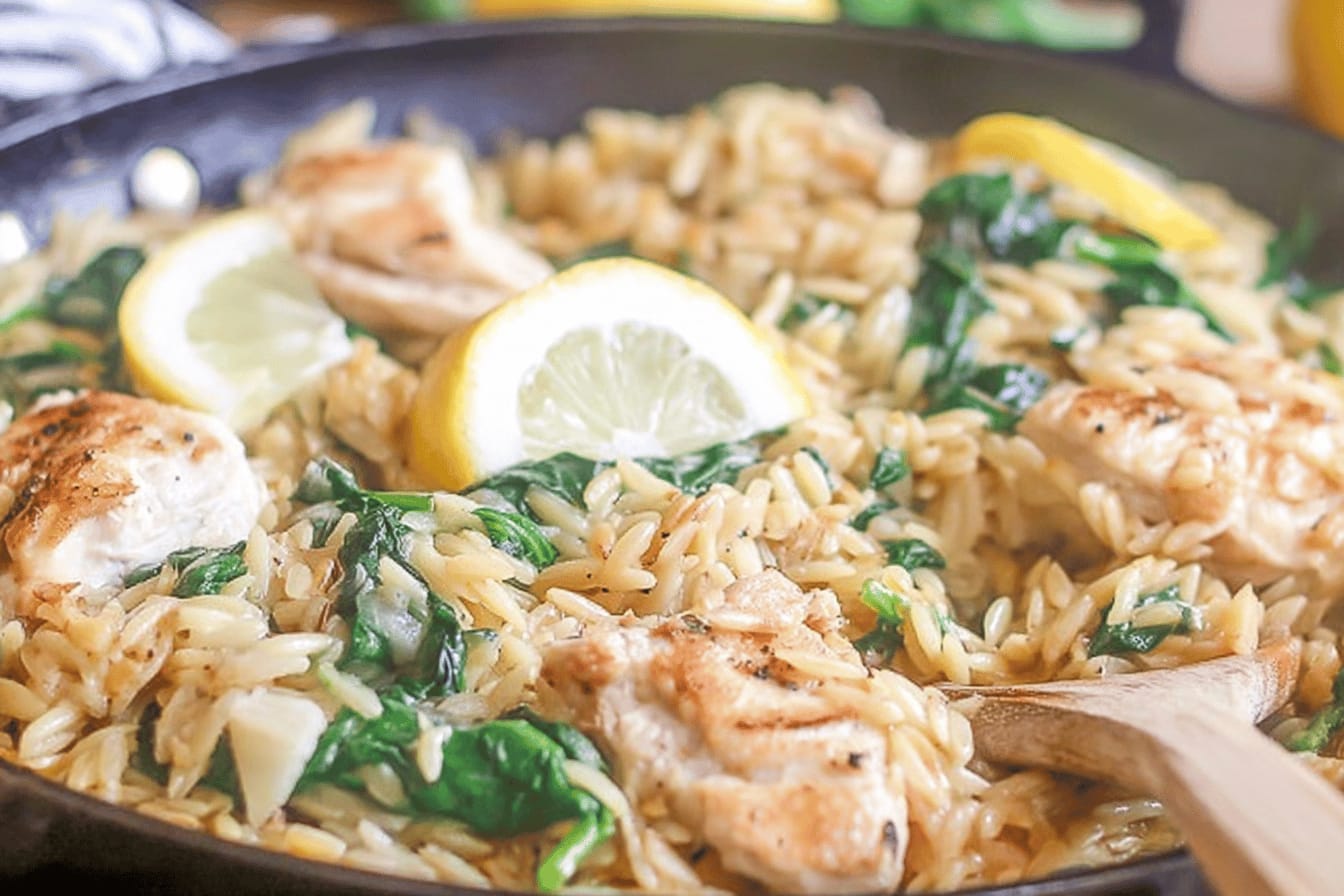 Creamy Lemon Orzo Chicken Recipe