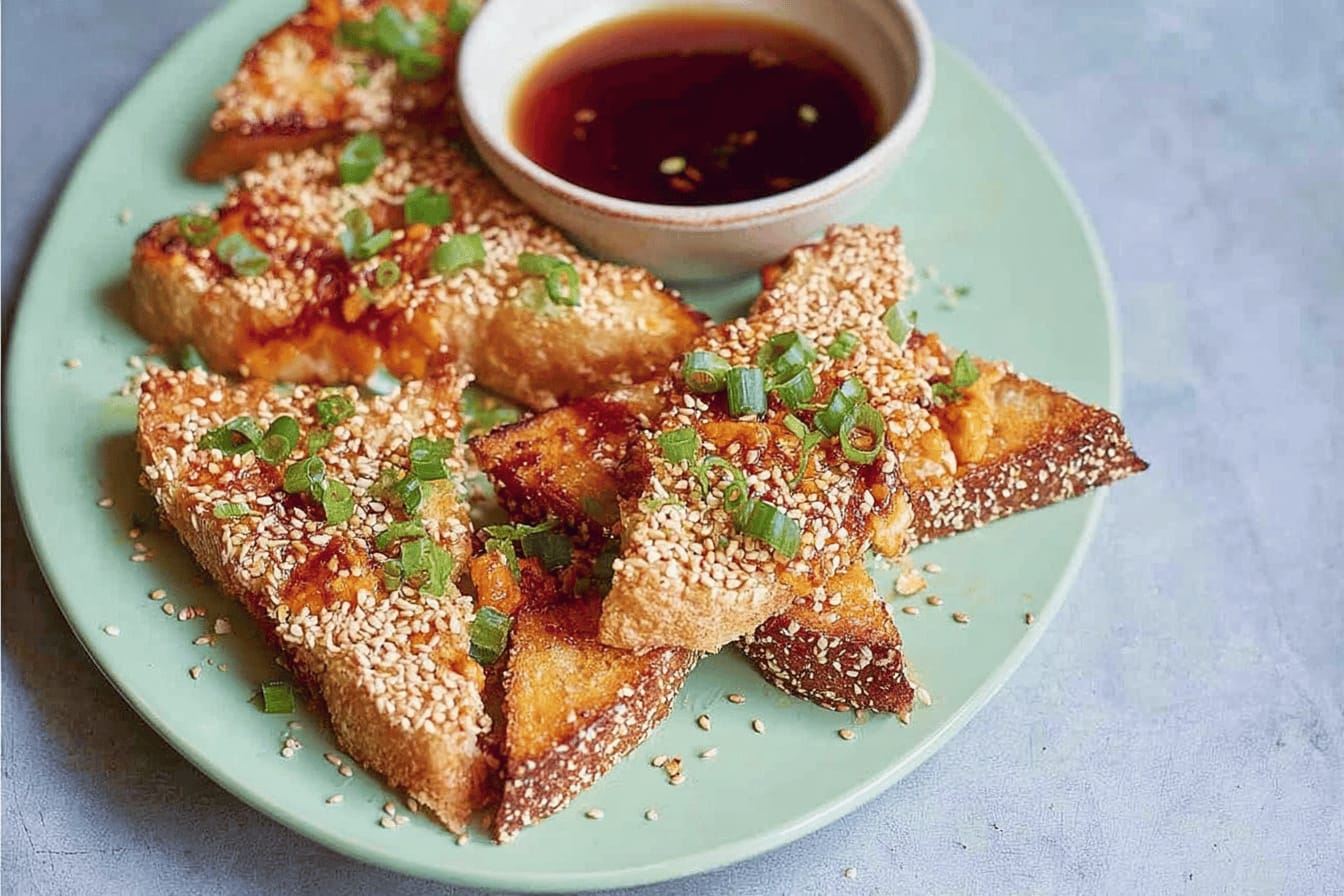 Crispy Air Fryer Sesame Prawn Toasts Recipe