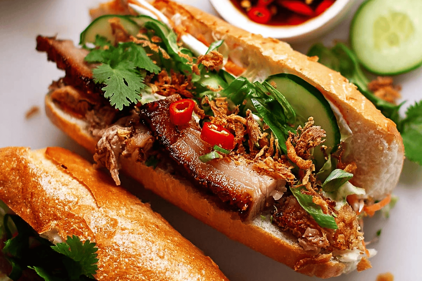 Crispy Pork Belly Banh Mi Recipe