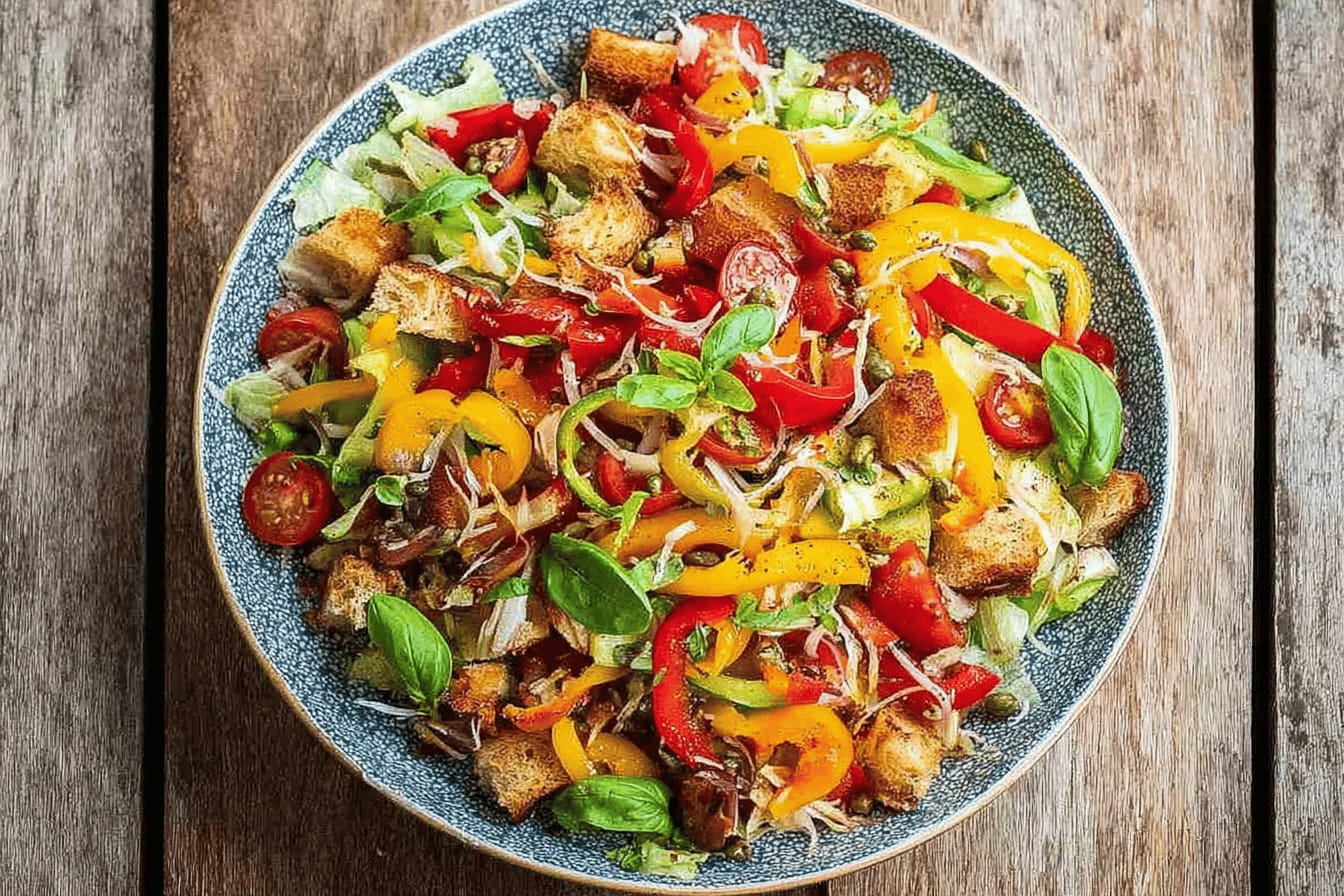 Delicious Sweet Pepper Panzanella Salad Recipe