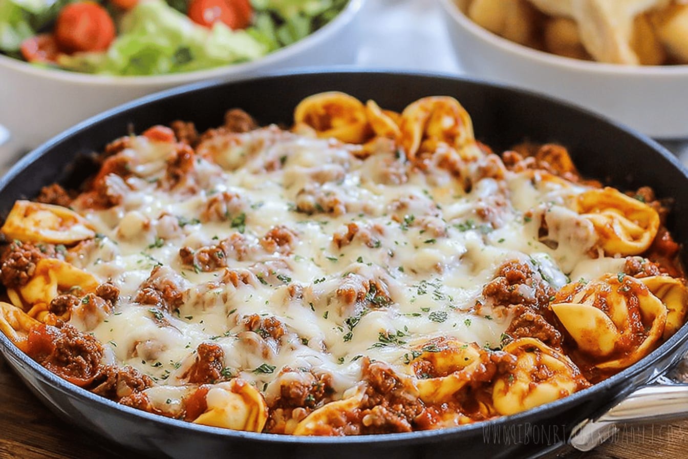 Easy 4-Ingredient Baked Tortellini Casserole Recipe