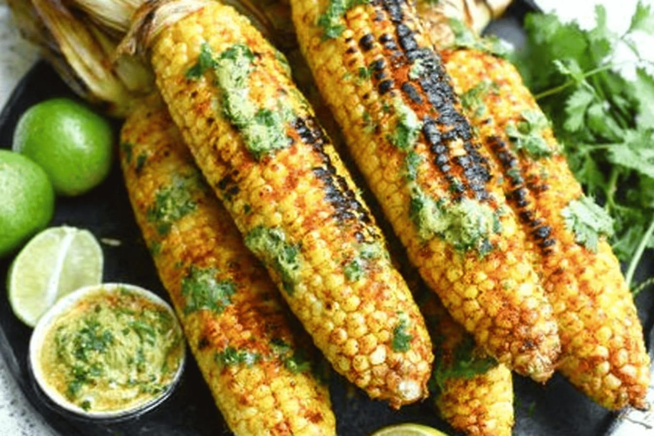 Grilled Corn with Cilantro Lime Butter Recipe