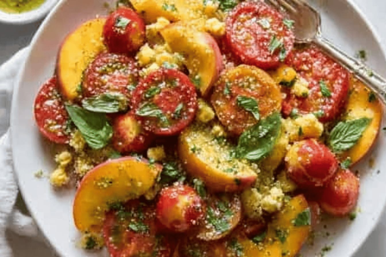 Peach Tomato Salad with Fresh Herbs