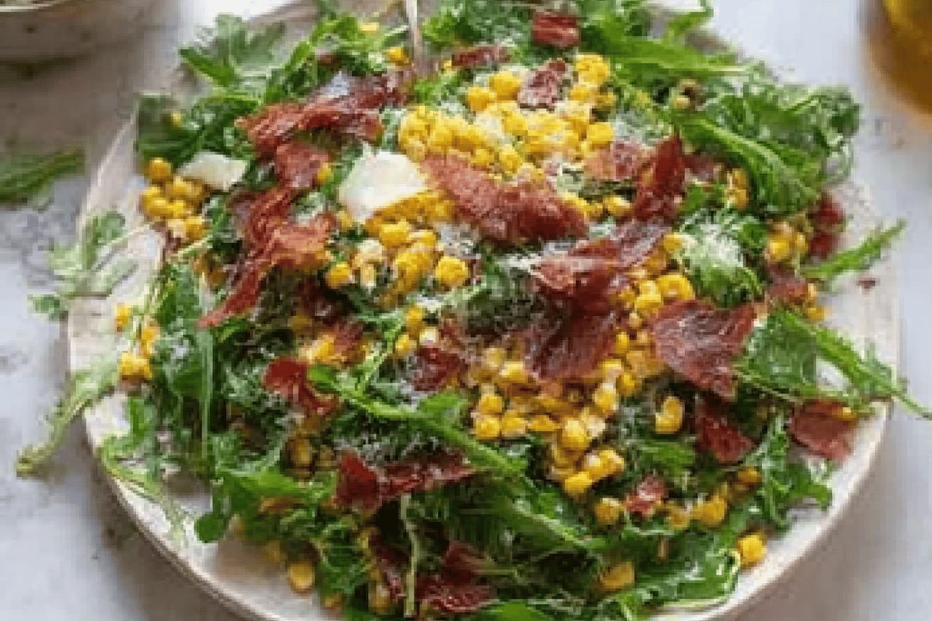 Prosciutto Corn Arugula Salad Delight