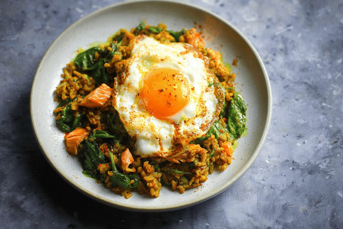 Quick Kedgeree with Fried Eggs Recipe