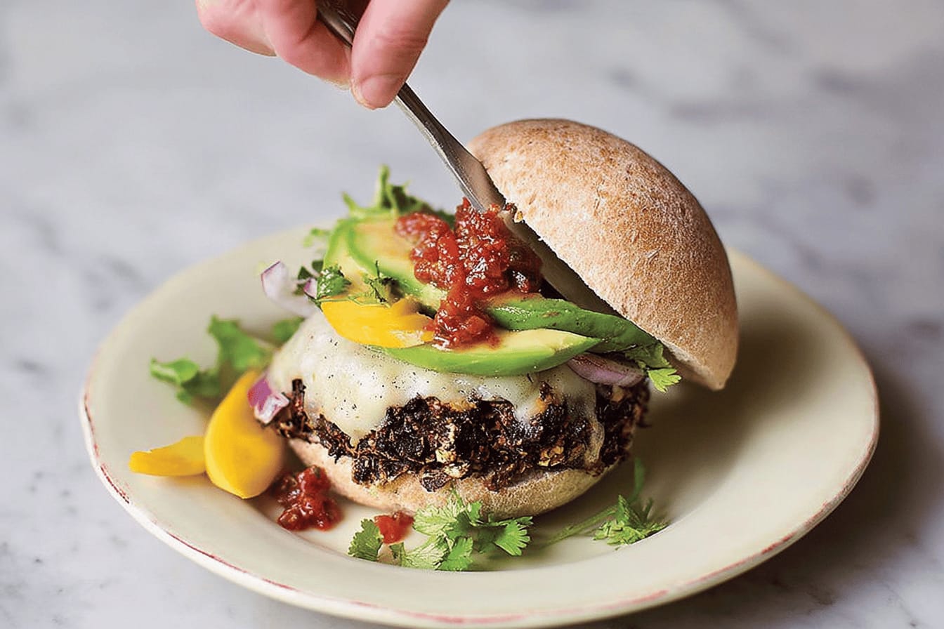 Roasted Black Bean Burger Recipe by Jamie Oliver