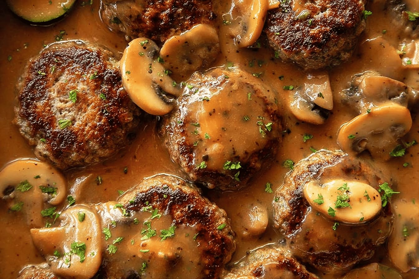Savory Mushroom Gravy Smothered Rissoles Recipe