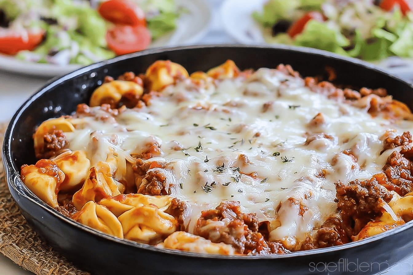 Simple 4-Ingredient Baked Tortellini Casserole Recipe