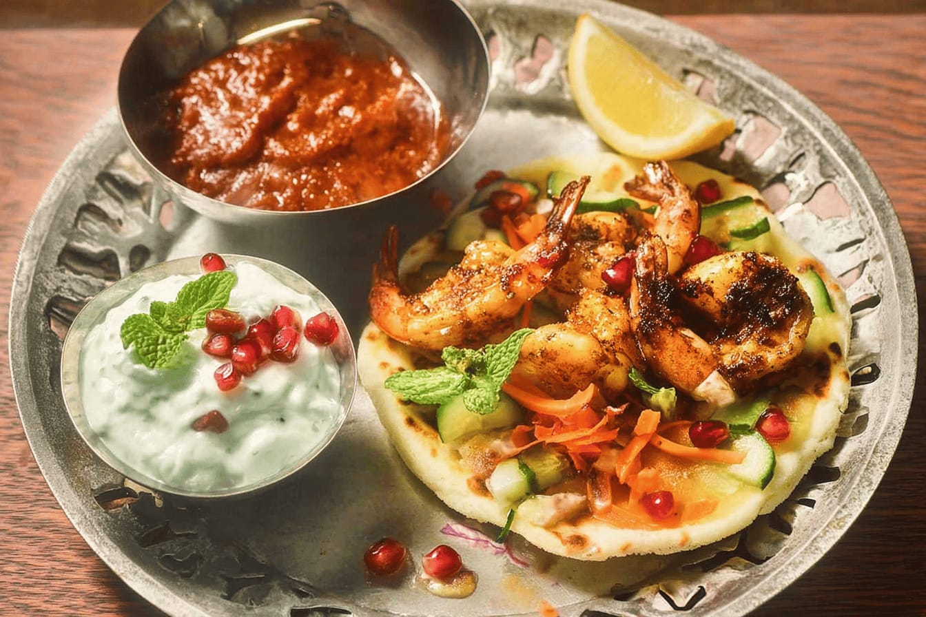 Spiced Prawn Flatbreads with Flavorful Twist