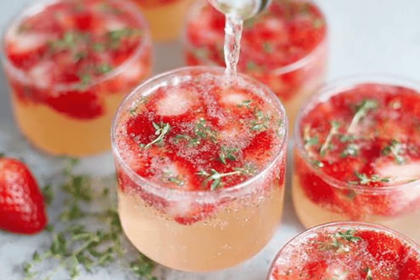 Strawberry Thyme Prosecco Cocktail Recipe