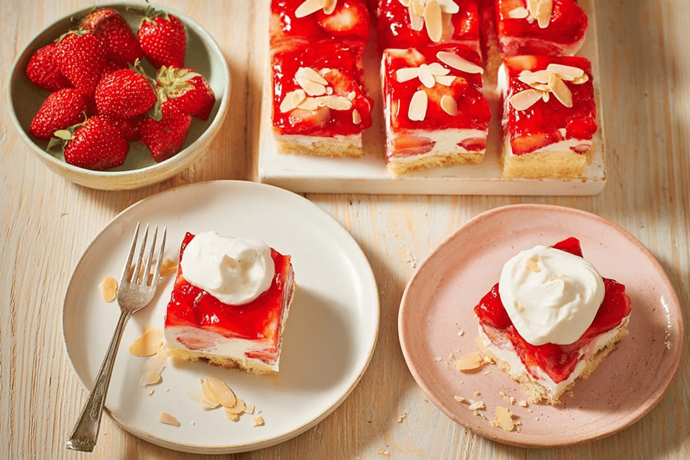 Strawberry Trifle Traybake Delight