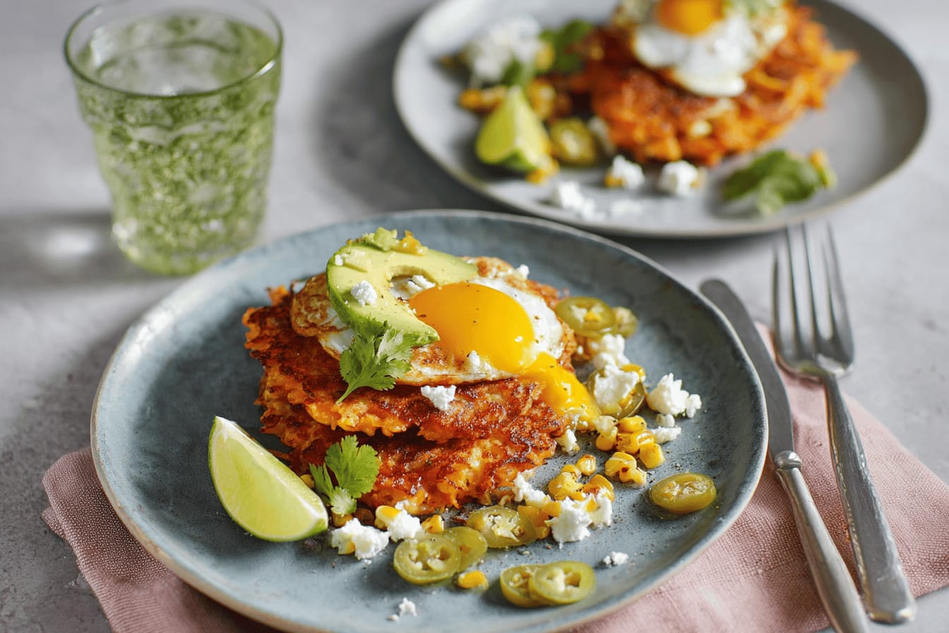 Sweet Potato and Sweetcorn Pancakes Recipe